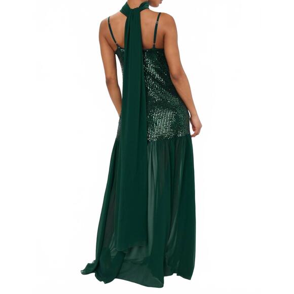 NEW SHOW ME YOUR MUMU dalia maxi dress in emerald sequins - Picture 6 of 6